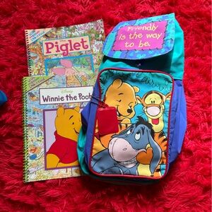 Disney Winnie the Pooh Kids Backpack with two books